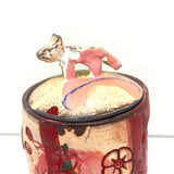 Footed fox jar