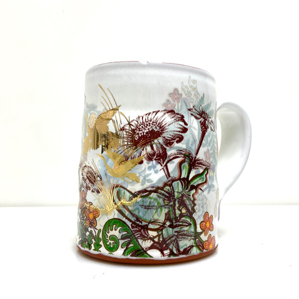 Bird and flowers mug