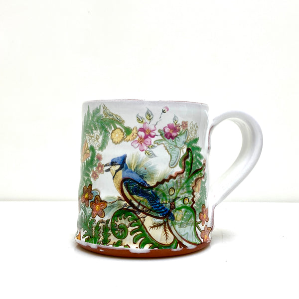 Bird and flowers mug