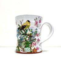 Bird and flowers mug