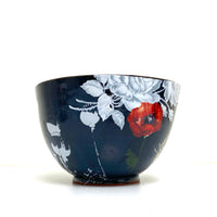 Black and white floral bowl