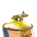 Footed fox jar