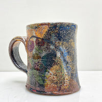 Rainbow and zinnia mug