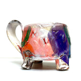 Footed rainbow mug